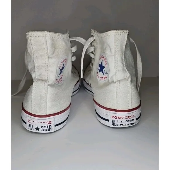 Converse High Tops-Retro Chuck Taylor All Star-White Canvas-Mens 6.5