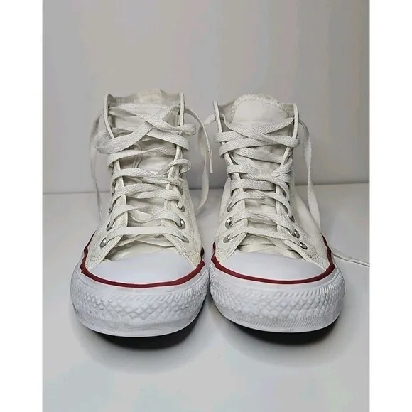 Converse High Tops-Retro Chuck Taylor All Star-White Canvas-Mens 6.5