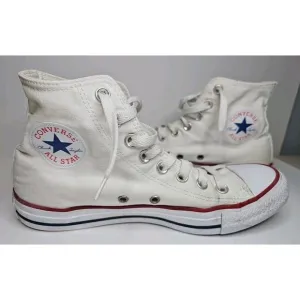 Converse High Tops-Retro Chuck Taylor All Star-White Canvas-Mens 6.5