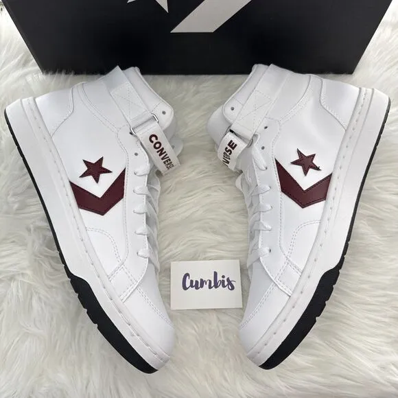 Converse Men's Pro Blaze V2 Mid Size 13 White Red Leather Athletic Casual Shoes