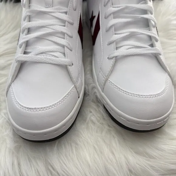 Converse Men's Pro Blaze V2 Mid Size 13 White Red Leather Athletic Casual Shoes