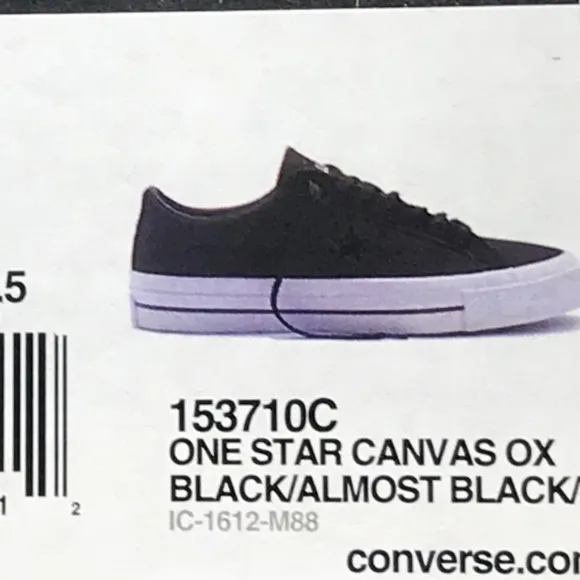 Converse One Star Canvas Ox Black Almost Black Shoes