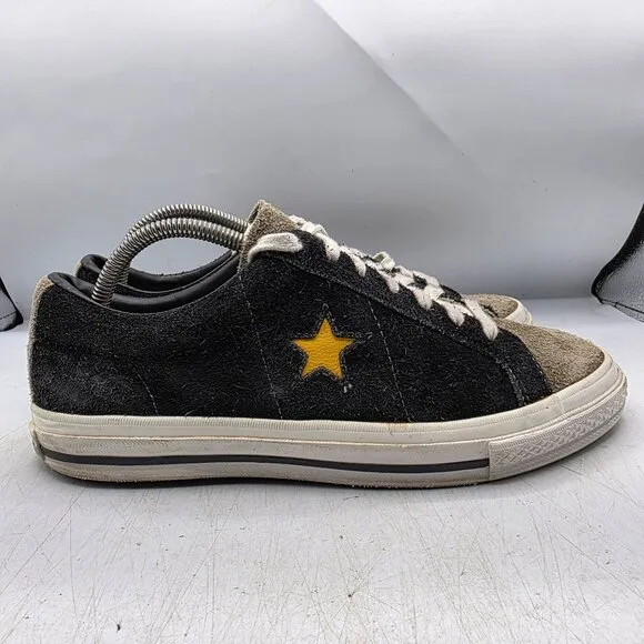 Converse One Star Low Mens Size 8.5 Black Yellow Sneaker Shoes Casual Walking