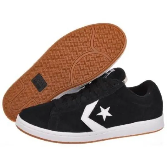 CONVERSE PRO LS OX SHOES Black Suede/ White