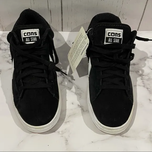 CONVERSE PRO LS OX SHOES Black Suede/ White