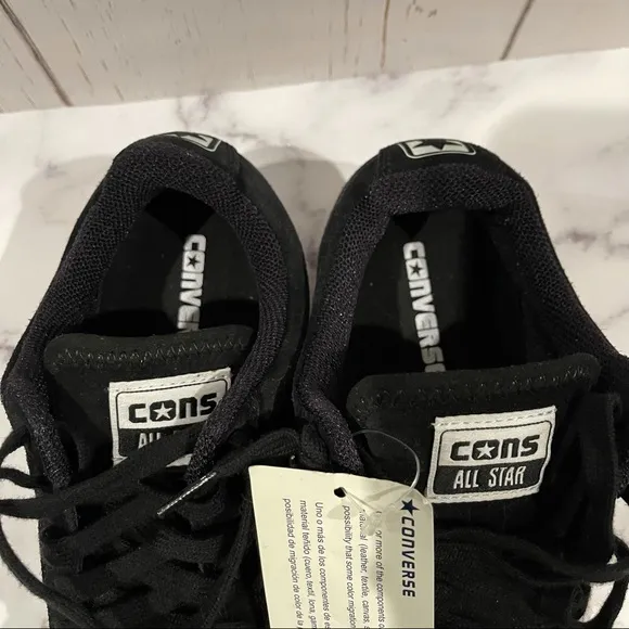 CONVERSE PRO LS OX SHOES Black Suede/ White