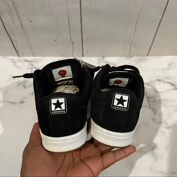 CONVERSE PRO LS OX SHOES Black Suede/ White