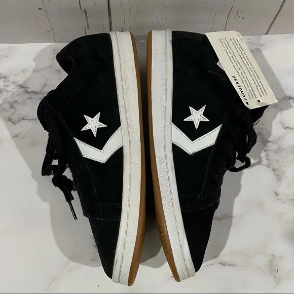 CONVERSE PRO LS OX SHOES Black Suede/ White