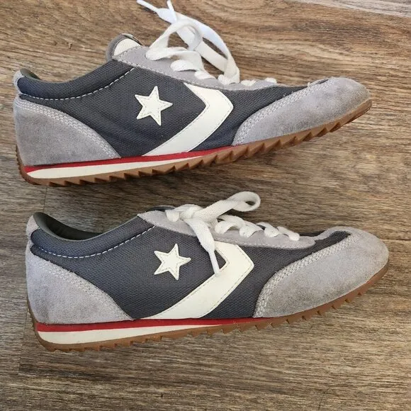 Converse Retro Star Running Shoes mens 6.5 Womens 8  Suede  blue white red