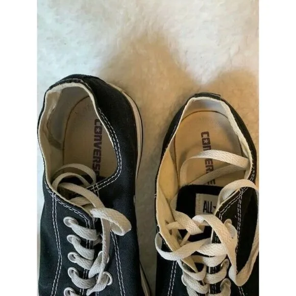 Converse Size 10 Mens All Star Black Sneakers Shoes Low Top Lace Up