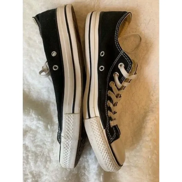 Converse Size 10 Mens All Star Black Sneakers Shoes Low Top Lace Up