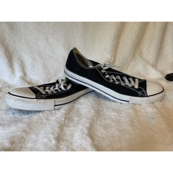 Converse Size 10 Mens All Star Black Sneakers Shoes Low Top Lace Up