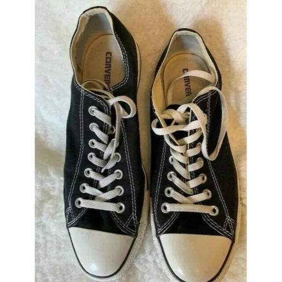 Converse Size 10 Mens All Star Black Sneakers Shoes Low Top Lace Up