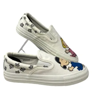 Converse Slip On Shoes Peanuts Low Top White Canvas Women Custom A05960C-WWBLFGG