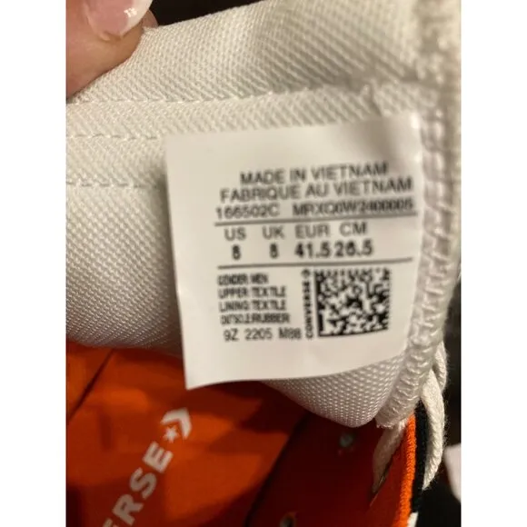 Converse Untitled Hi 'Not A Chuck' Black/Mandarin Orange Men's Shoes 8 US New