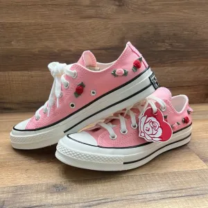 Converse Women's Pink Floral Sneakers