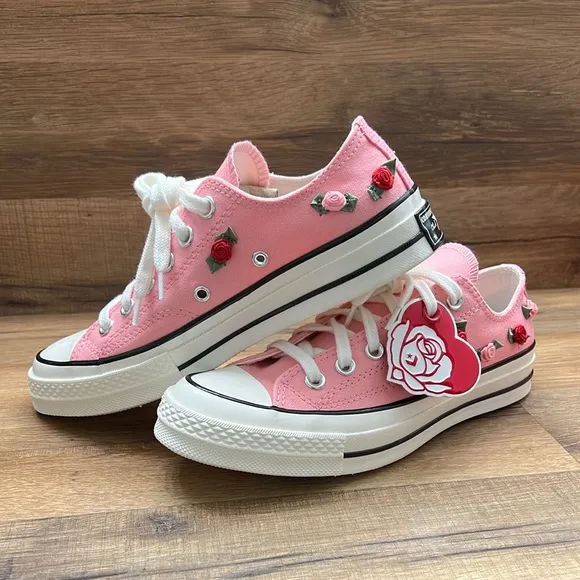 Converse Women's Pink Floral Sneakers