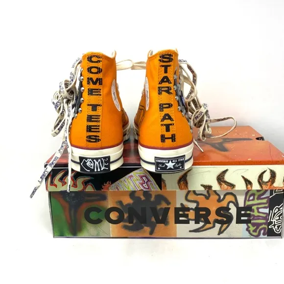 Converse x Come Tees Chuck 70 Shoes Orange Canvas Women Sneakers High A01762C