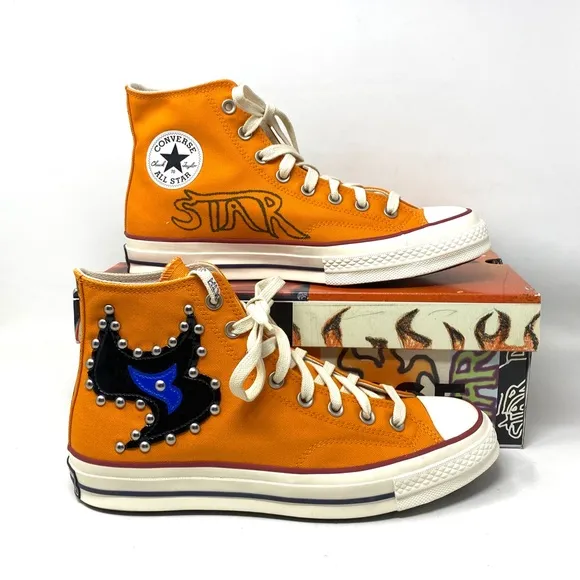 Converse x Come Tees Chuck 70 Shoes Orange Canvas Women Sneakers High A01762C