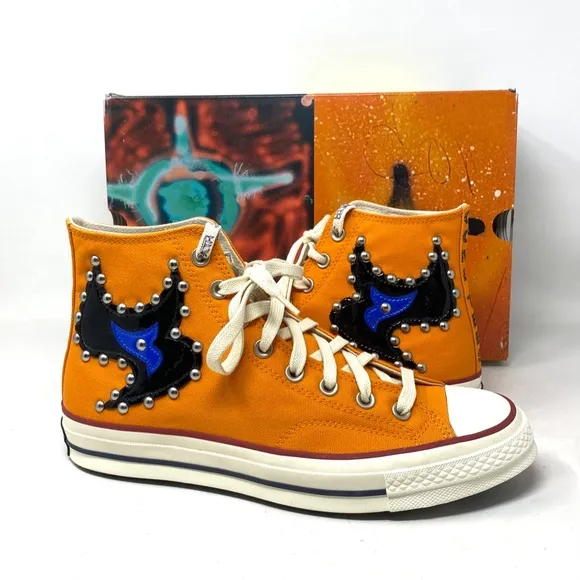 Converse x Come Tees Chuck 70 Shoes Orange Canvas Women Sneakers High A01762C