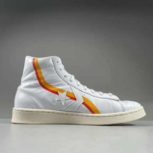 Converse x Roswell Rayguns Men’s Size 10 Pro Leather HI White Orange Sneaker EUC