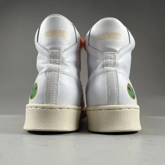 Converse x Roswell Rayguns Men’s Size 10 Pro Leather HI White Orange Sneaker EUC
