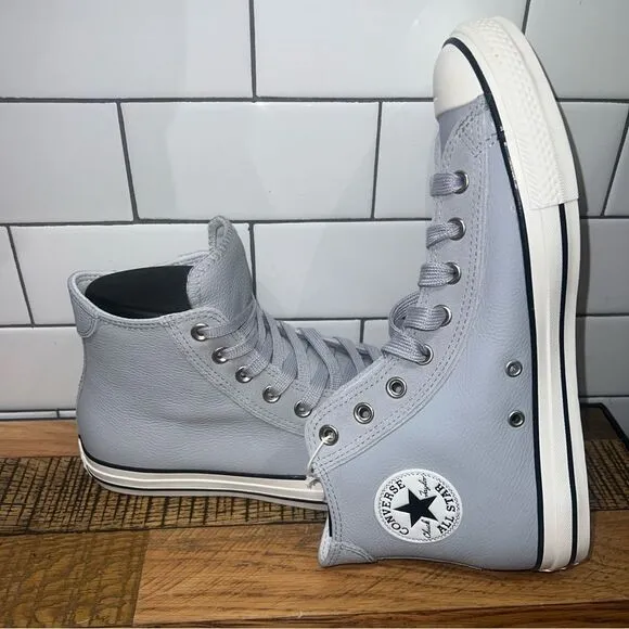 CONVERSE Chuck Taylor All Star Wide Gray Leather &amp; Suede Men's Shoes Limited Ed