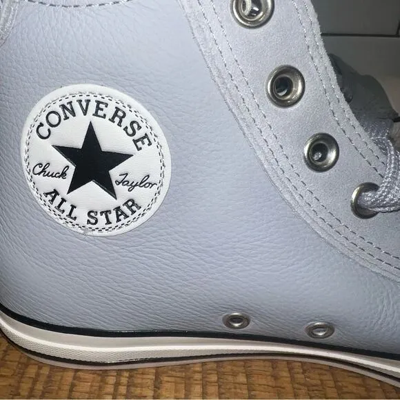 CONVERSE Chuck Taylor All Star Wide Gray Leather &amp; Suede Men's Shoes Limited Ed