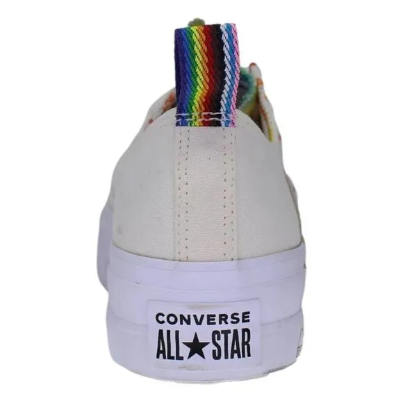Converse Ctas Lift Ox Egret/University Red Platform Rainbow Pride