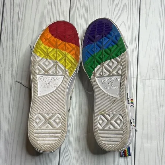 Converse Ctas Lift Ox Egret/University Red Platform Rainbow Pride