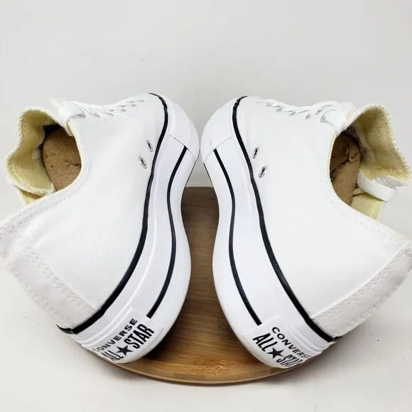 Converse Lift Platform Shoes Women 11 White Canvas Chuck Taylor All Star Sneaker