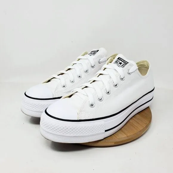Converse Lift Platform Shoes Women 11 White Canvas Chuck Taylor All Star Sneaker