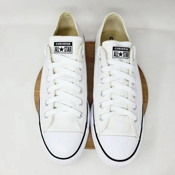 Converse Lift Platform Shoes Women 11 White Canvas Chuck Taylor All Star Sneaker