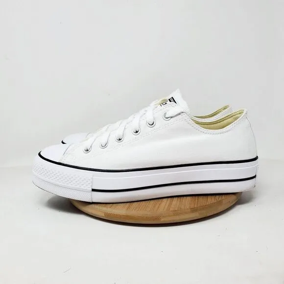 Converse Lift Platform Shoes Women 11 White Canvas Chuck Taylor All Star Sneaker