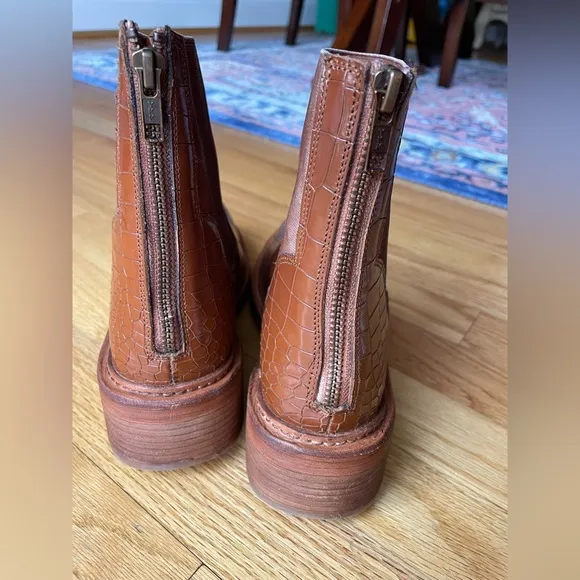 COPY - Free People Santa Fe Arlo Chelsea Boots Croc Embossed Leather Boots Croc…