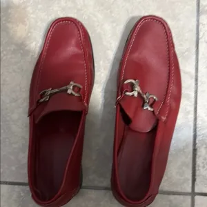COPY - Salvatore Ferragamo Red Leather Loafers Slip-Ons
