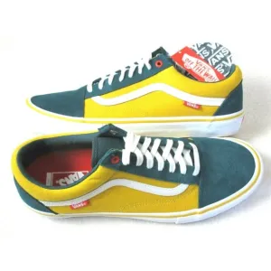 COPY - Vans Mens Old Skool Pro Prime Atlantic Gold Yellow Green Skate Shoes Siz…