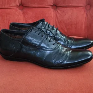 Corvari Men's Black Leather Dress Shoes Size 40
