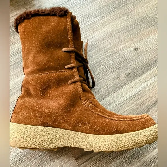 Cougar Cricket Brown Suede Boots Lace-Up Lined Winter Boots Women's 8M