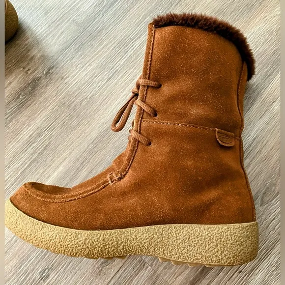 Cougar Cricket Brown Suede Boots Lace-Up Lined Winter Boots Women's 8M