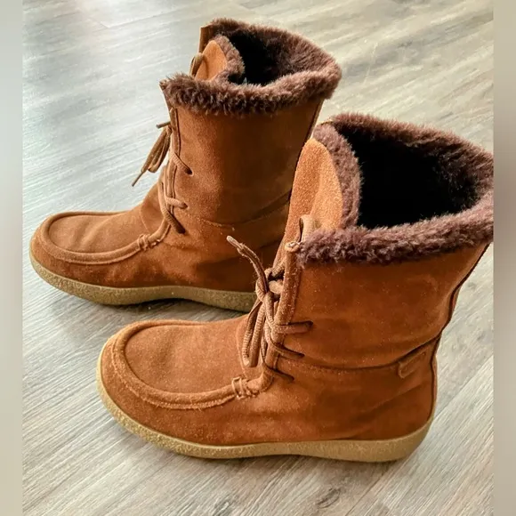 Cougar Cricket Brown Suede Boots Lace-Up Lined Winter Boots Women's 8M