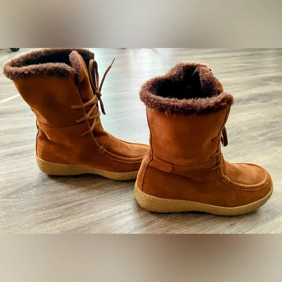 Cougar Cricket Brown Suede Boots Lace-Up Lined Winter Boots Women's 8M