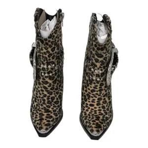 Cowboy boots Sheriff Leopard with rhinestones  NEW w/box condition