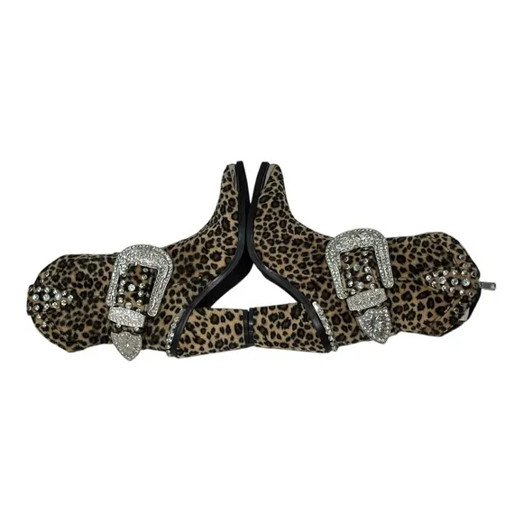 Cowboy boots Sheriff Leopard with rhinestones  NEW w/box condition