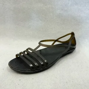 Crocs Isabella Strappy Sandals in black women's size 8 rubber/jelly