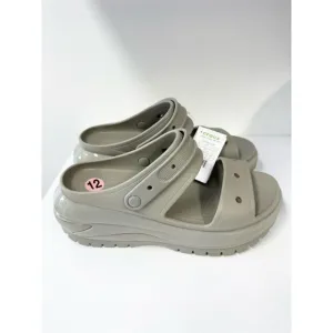 Crocs Mens Gray Mega Crush Platform Slingback Sandals Size 12 NWT