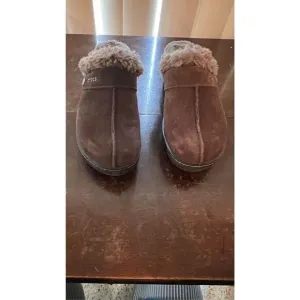 Crocs Women's Cobbler Brown Suede Leather Mule Clogs Shoes sz 6