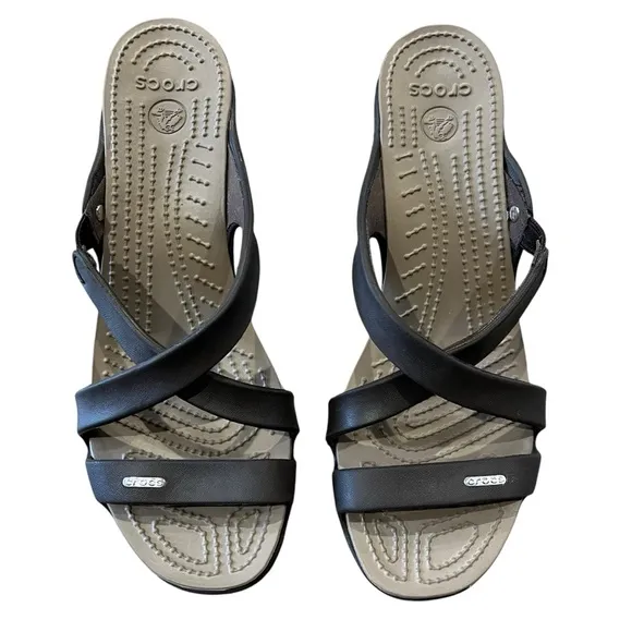 CROCS Women’s US 11 Mushroom Sandals Cyprus IV Heels Open Toe Comfort Brown