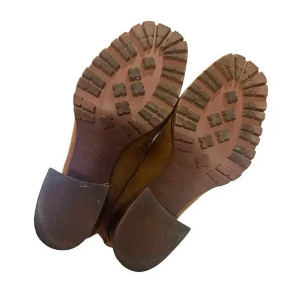 Crown Vintage Heeled Suede Leather Loafer Heeled Booties Women’s Brown 7.5 M