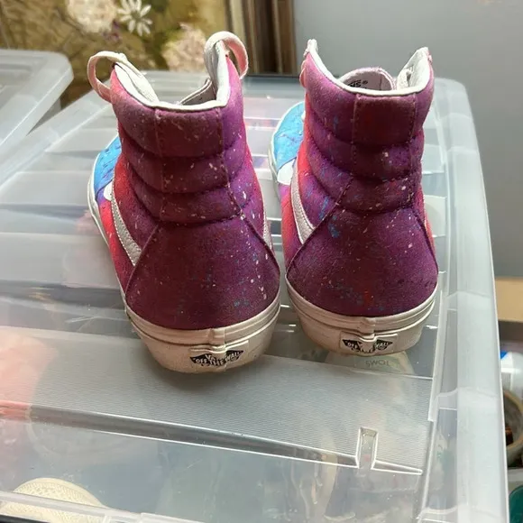 Customized Cotton Candy Splatter Van hightops
